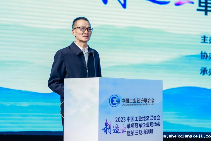 图为中国工业经济联合会党委委员、制造业单项冠军工作办公室主任